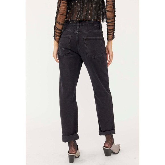 🎉LAST CHANCE🎉 NWT Free People Bren Boyfriend Jean / Black Magic - Picture 4 of 7